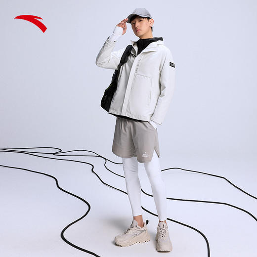 安踏男男连帽上衣外套2022春季新款梭织休闲运动风衣152217606-1/2/3 商品图3