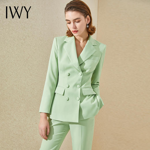 IWY/浅绿色时尚西装套装西服两件套通勤白领221005C1+P3 商品图4