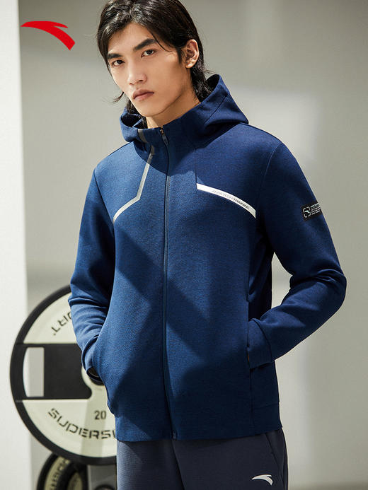 安踏动型科技丨运动外套男2022春季新款针织连帽运动服152217711-3 商品图4