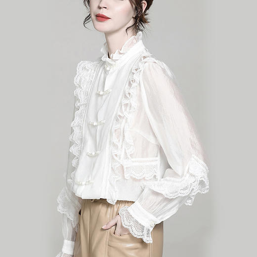 裁缝学苑AG244 法式复古灯笼袖衬衫纸样板衬衣女服装打版裁剪图纸 商品图1