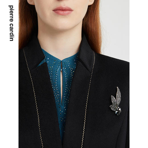 皮尔卡丹女装秋季新款轻商务端庄淑女毛呢大衣P1453C1987B0 商品图3