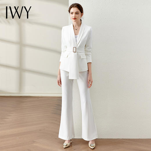 IWY/白色春秋职业装小香风西装套装女总裁范正装高端商务干练工作服OL C10348+P30348 商品图1