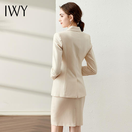 IWY/高端米白色西装半裙气质女神范套装时尚通勤西服套裙女士工作服OL CS10407 商品图2