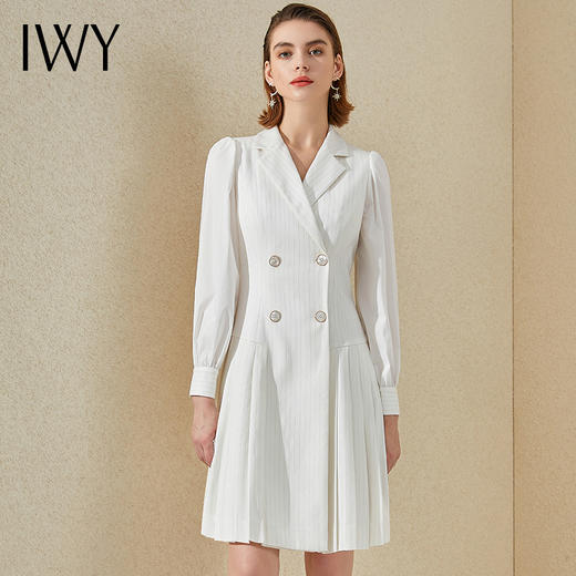 IWY/白色条纹都市时尚西装连衣裙通勤白领221002Q1 商品图0