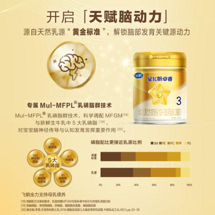 （6听）飞鹤星飞帆卓睿幼儿奶粉听装750g 商品图2