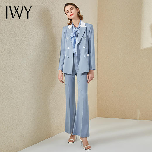 IWY/蓝色拼接都市时尚西装套装西服两件套通勤白领221006C1+P3 商品图1