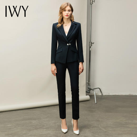 IWY/高端职业西装套装女神范气质西服外套藏青通勤商务正装售楼部工装 CP10363 商品图3