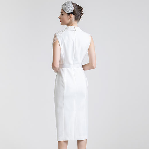 LIZZY 西装领钉珠流苏假二件式连衣裙7434 商品图3