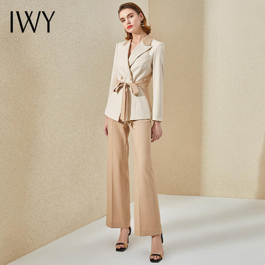 IWY/米色咖色拼接都市时尚西装套装西服两件套通勤白领221017C1+P3 商品图0