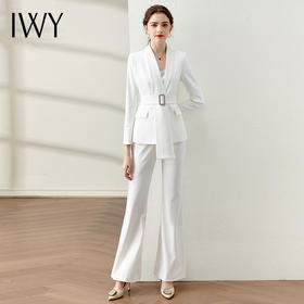 IWY/白色春秋职业装小香风西装套装女总裁范正装高端商务干练工作服OL C10348+P30348