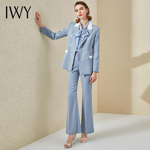 IWY/蓝色拼接都市时尚西装套装西服两件套通勤白领221006C1+P3 商品图0