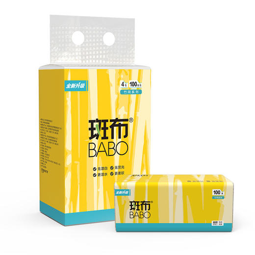 斑布BASE Ⅱ系列抽纸100抽4包装BTR100D4 商品图0