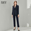 IWY/藏青色气质扣西装套装女商务高端职业装秋冬时尚正装通勤面试双排 CP1412 商品缩略图1