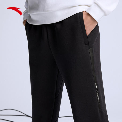 安踏运动长裤男2022春季新款黑色收口卫裤152217309-3 商品图3