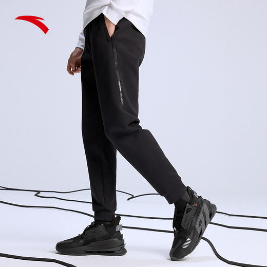 安踏运动长裤男2022春季新款黑色收口卫裤152217309-3 商品图1