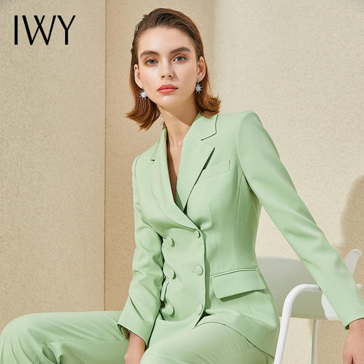 IWY/浅绿色时尚西装套装西服两件套通勤白领221005C1+P3 商品图2