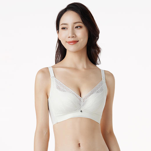 都市丽人少女三步优选AB杯调整型文胸蕾丝AB:中厚3/4杯少女文胸四排扣无钢圈LJ24C9 商品图0