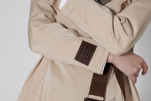 【1折】臣禾 拼接格纹翻领小个子短款风衣K213011477 商品图5