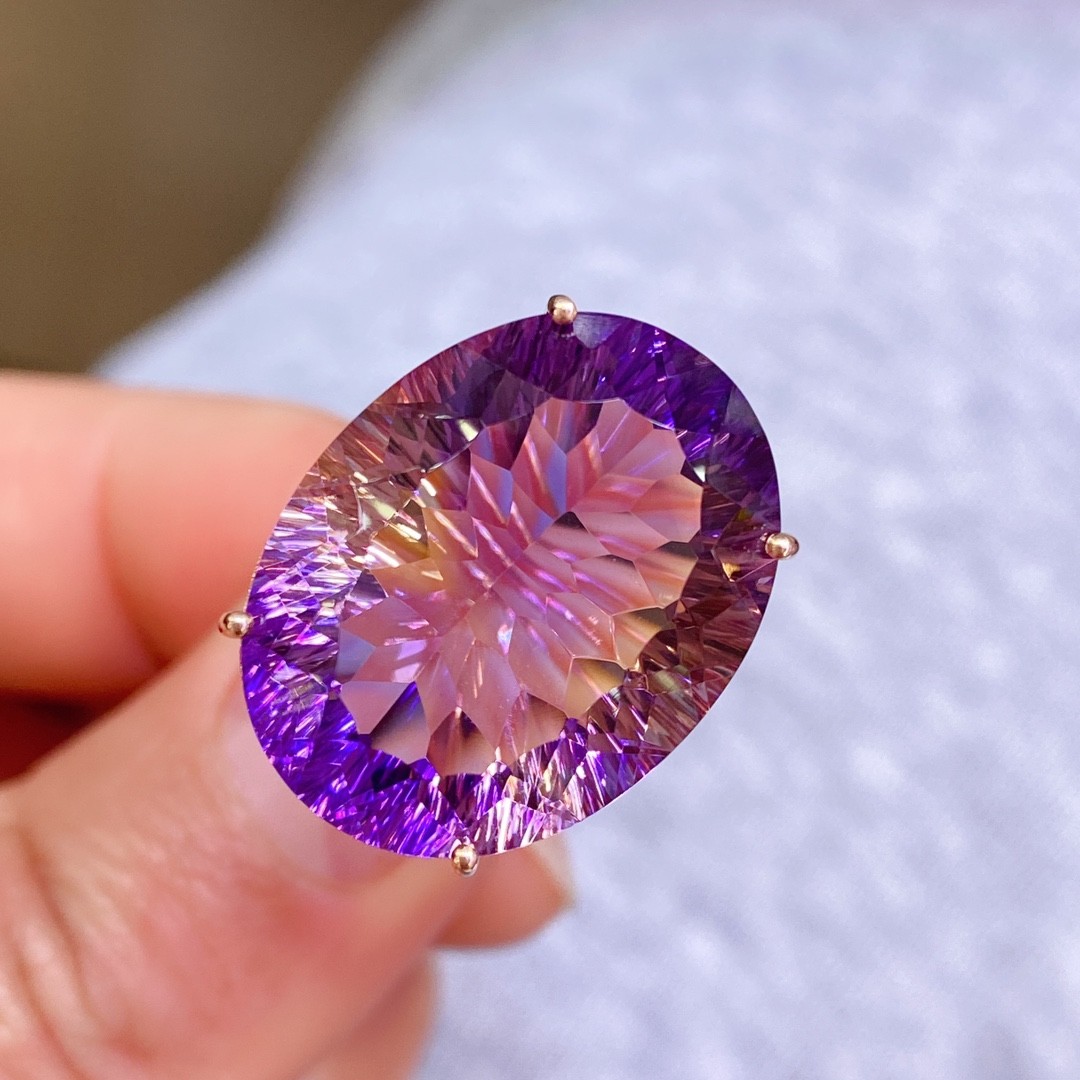 2ct 天然紫黄晶戒指