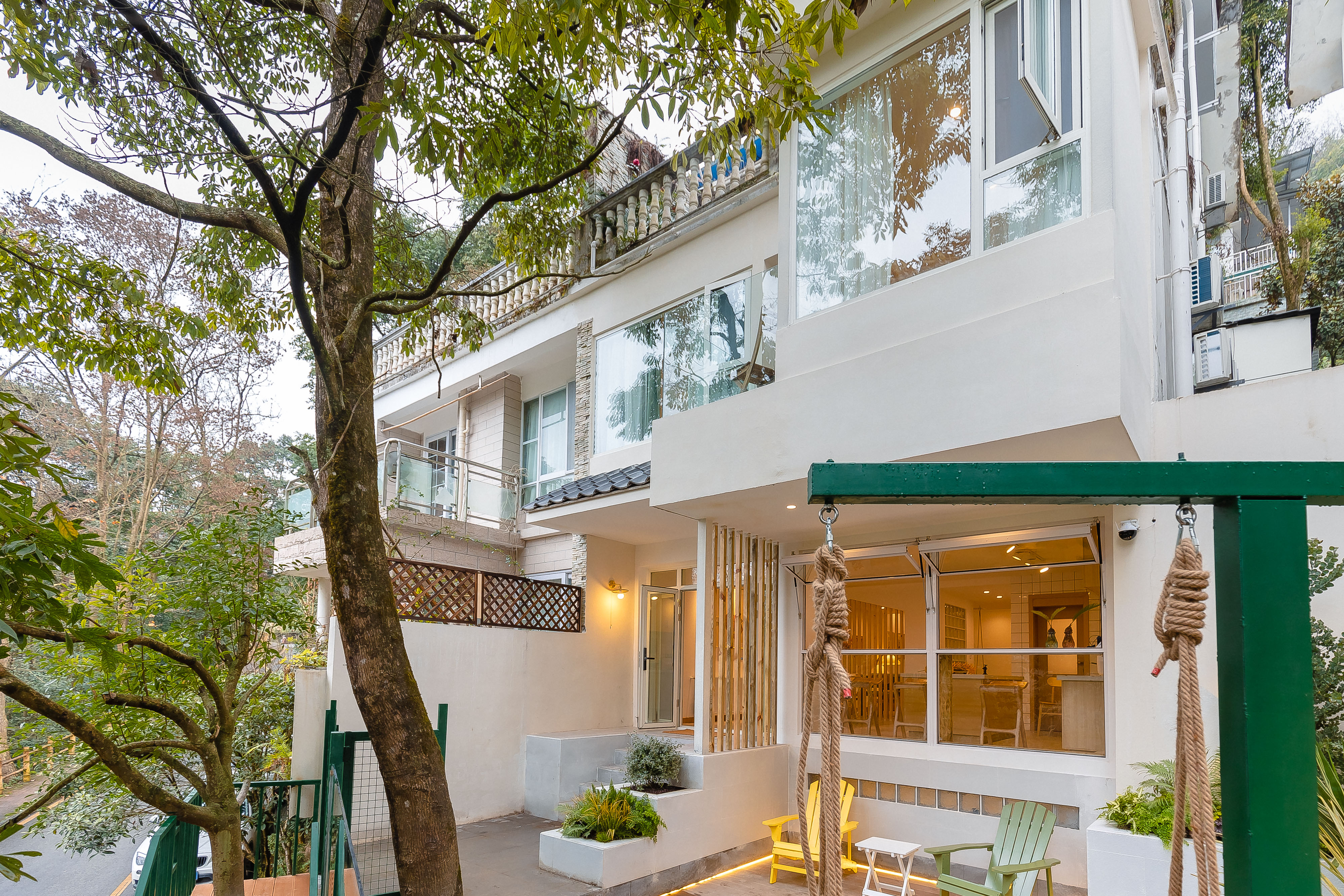 【青城山·441号院】3房温泉私汤小院，临溪，街子古镇旁、青城后山、带地暖，厨房、机麻SX