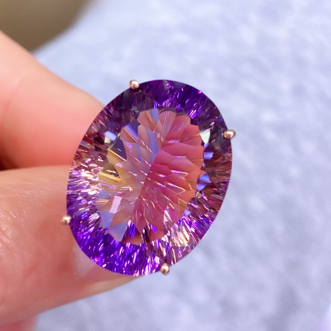 2ct 天然紫黄晶戒指