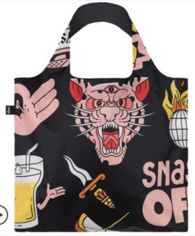 德国LOQI收纳折叠环保袋虎蛇啤酒-黑色