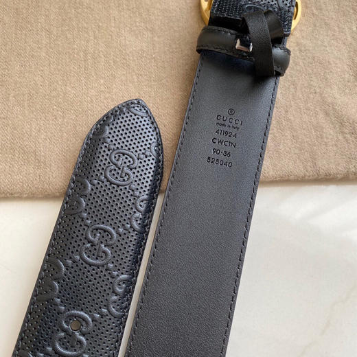 春季特惠💰390 古驰 腰带 2022新品钻扣 原厂压花双G面皮 商品图6