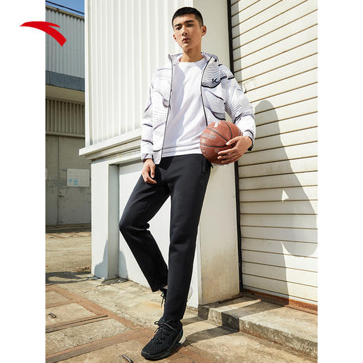 安踏运动裤男2022春季新款黑色直筒休闲裤152211323-1/2 商品图3