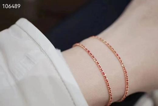 18K金红绳编织手链 商品图2