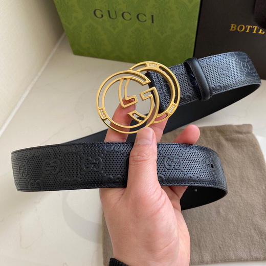 春季特惠💰390 古驰 腰带 2022新品钻扣 原厂压花双G面皮 商品图7