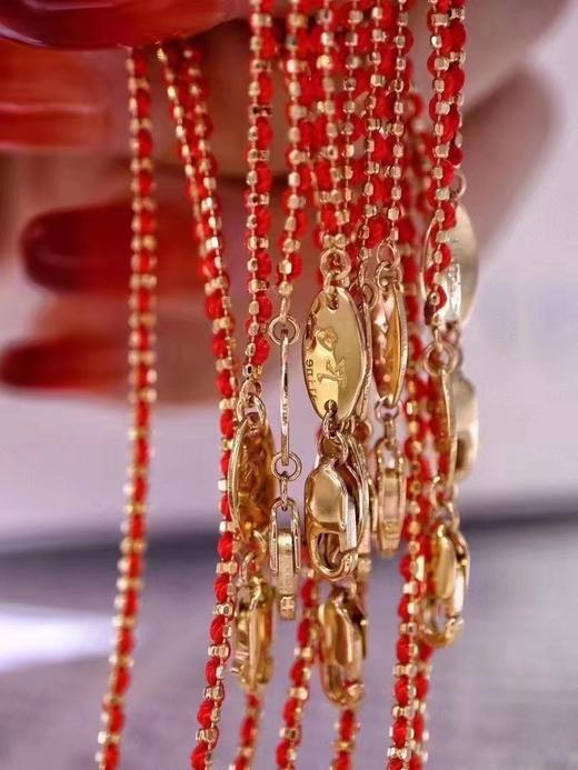 18K金红绳编织手链 商品图3