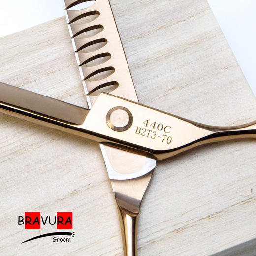 鱼骨剪 B2T3-75玫瑰金意大利BRAVURAGROOM宠物美容B系列 商品图2