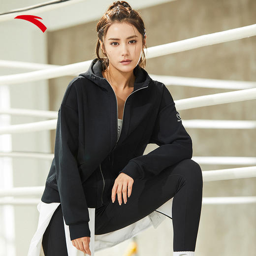 安踏连帽外套动型科技女士2022年冬季新款针织运动上衣162217710-1/2/3 商品图0
