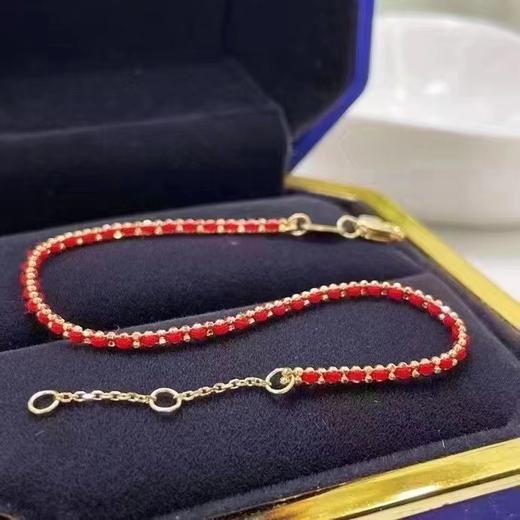 18K金红绳编织手链 商品图0