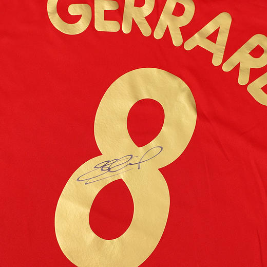 杰拉德签名2005-06赛季利物浦复刻金色8号版球衣（含证书） 商品图4