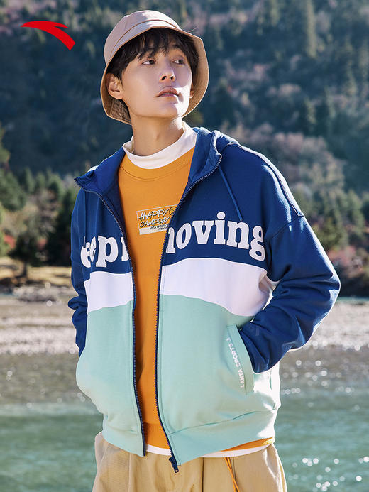 安踏2022春季新款连帽开衫卫衣潮流外套152218703-1 商品图1