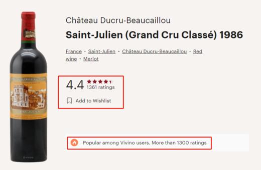 【跨境】宝嘉龙城堡干红 1986 Chateau Ducru-Beaucaillou 商品图2