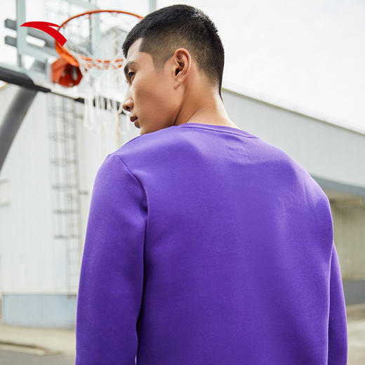 安踏轻狂卫衣2022年春季男士篮球运动长袖套头圆领上衣152211734-3/5 商品图3