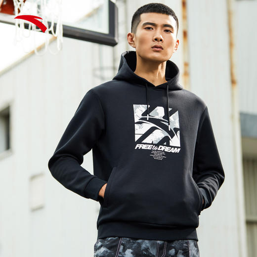 安踏连帽卫衣2022年春季新款男士运动篮球长袖套头上衣152211743-1/3 商品图0