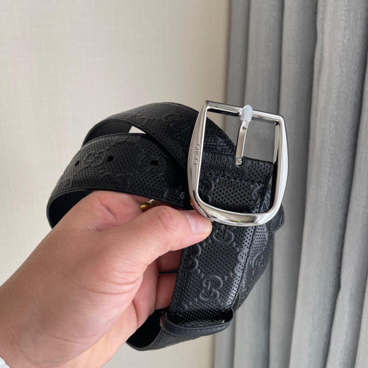 春季特惠💰320 新品 Gucci古驰男士腰带 原厂进口双G面皮立体视觉 商品图4