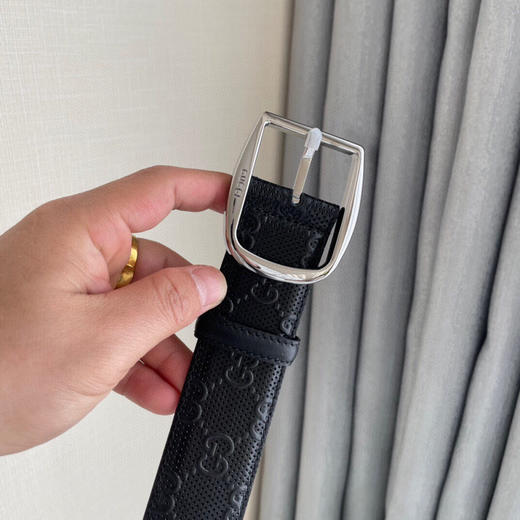 春季特惠💰320 新品 Gucci古驰男士腰带 原厂进口双G面皮立体视觉 商品图3