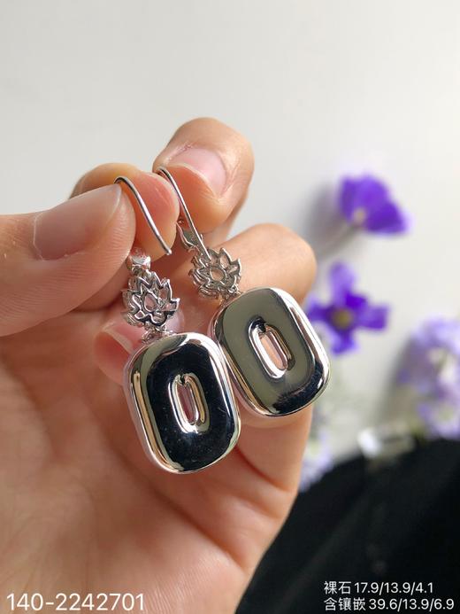 140-2242701，玻璃粉方扣耳坠，28999 商品图7