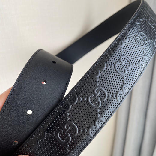 春季特惠💰320 新品 Gucci古驰男士腰带 原厂进口双G面皮立体视觉 商品图5