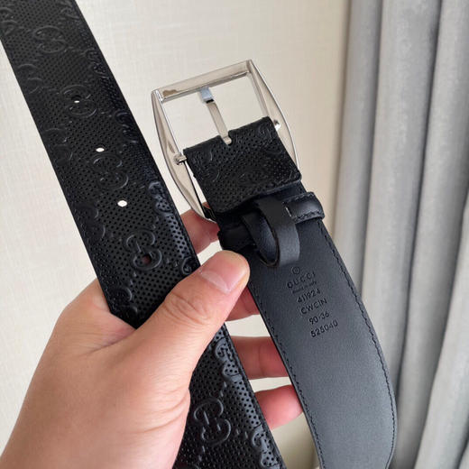 春季特惠💰320 新品 Gucci古驰男士腰带 原厂进口双G面皮立体视觉 商品图8