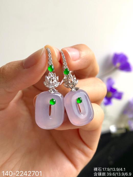 140-2242701，玻璃粉方扣耳坠，28999 商品图0