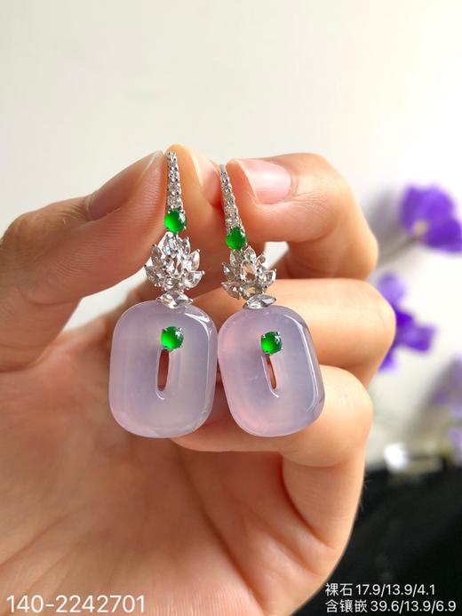 140-2242701，玻璃粉方扣耳坠，28999 商品图6