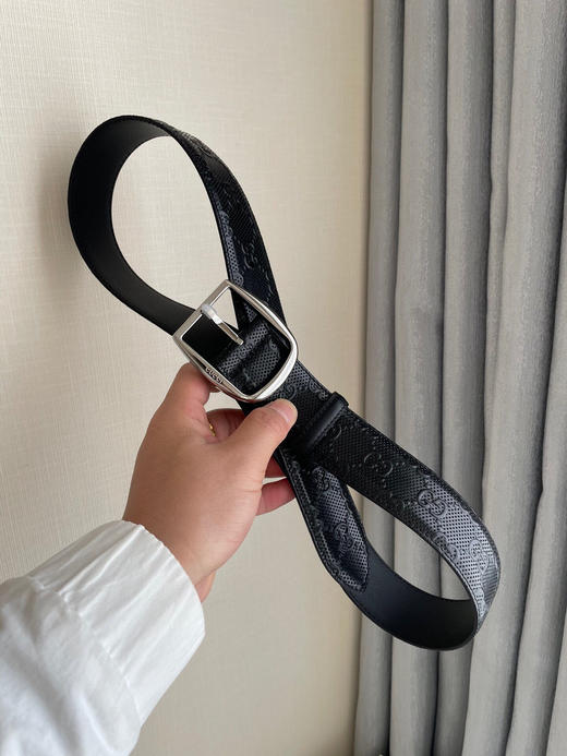 春季特惠💰320 新品 Gucci古驰男士腰带 原厂进口双G面皮立体视觉 商品图0