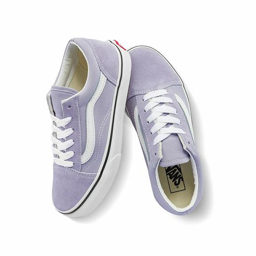 VANS中大童香芋紫侧条纹Old Skool板鞋VN0A7Q5FARO 商品图3