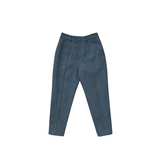 BanL/BLV661C土耳其蓝人字纹粗花羊毛裤子 商品图0