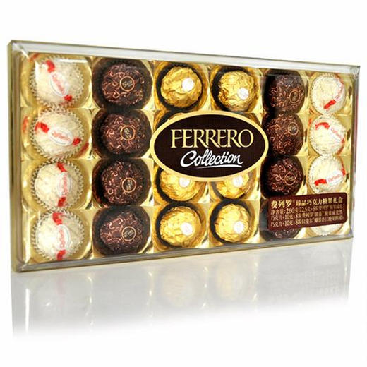 【105元/盒】费列罗进口金莎巧克力T24粒300g（0600962） 商品图0